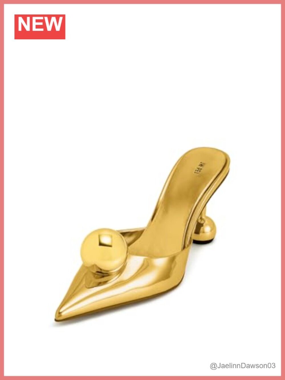 JW PEI Vegan Leather Mules Gold Hardware Rubber Sole 3.15" Heel